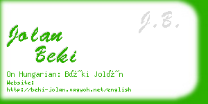 jolan beki business card
